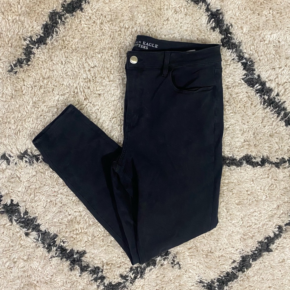 American Eagle Black 360 Super Stretch Hi-Rise Jeggings 18R